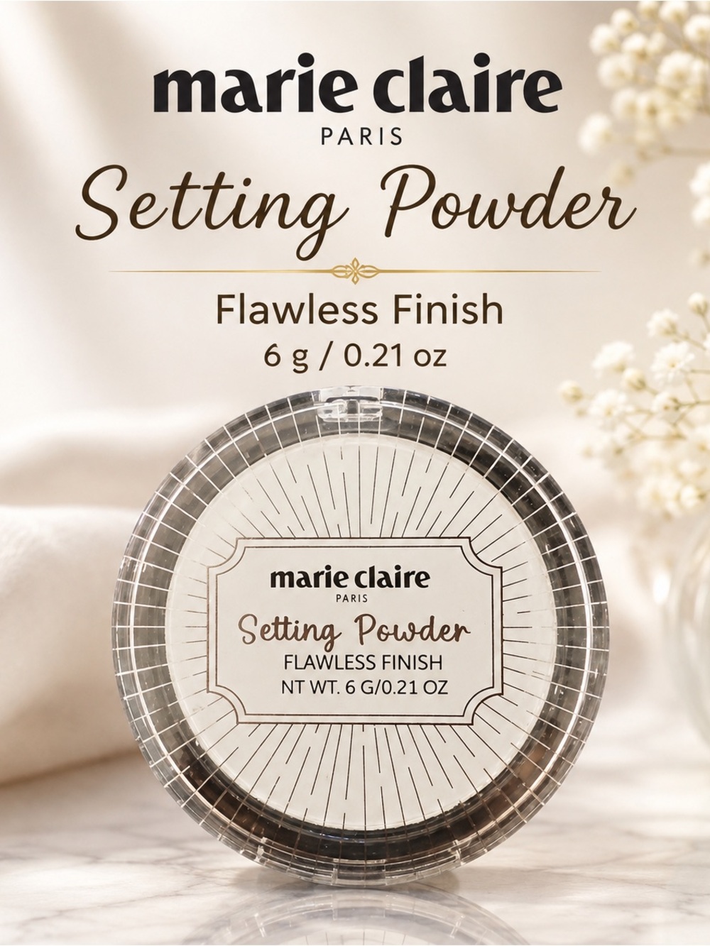 Marie Claire Flawless Finish Setting Powder — Cream